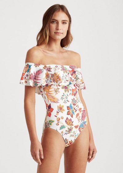 Women's Ralph Lauren Floral Ruffle-Trim One-Piece | 918305HIA